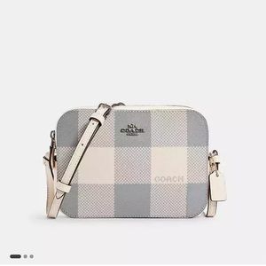 COACH Mini Camera Bag With Buffalo Plaid Print